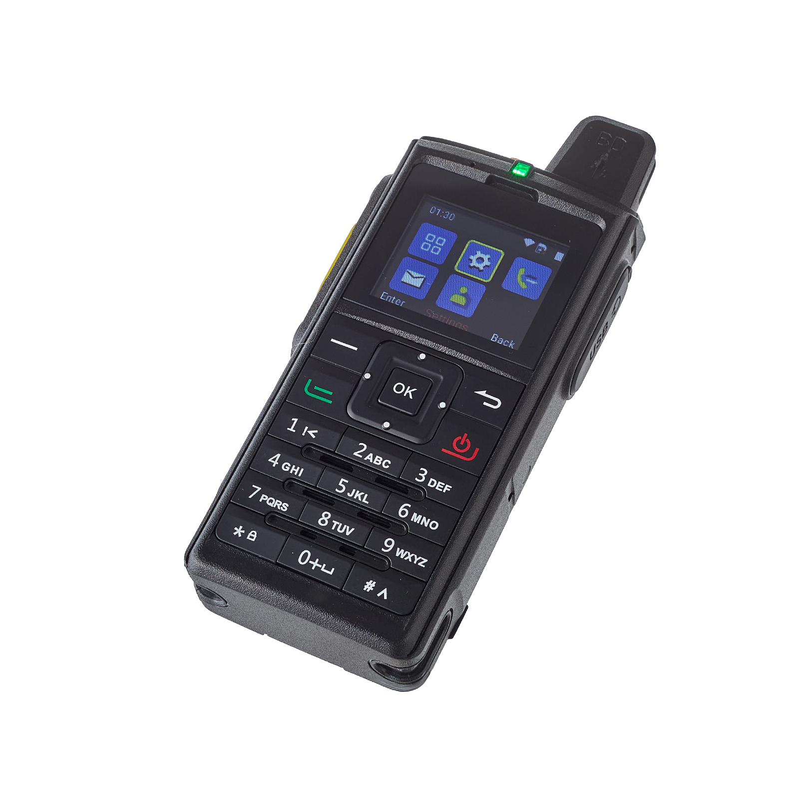 fr190 smart walkie talkie android 5.1 os, 4g/3g dual network, 32h standby, gps, type c fast charging, ip54 rugged design